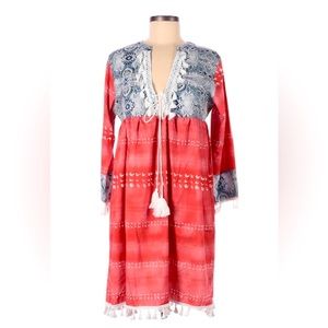 Boho Red and Blue Dress